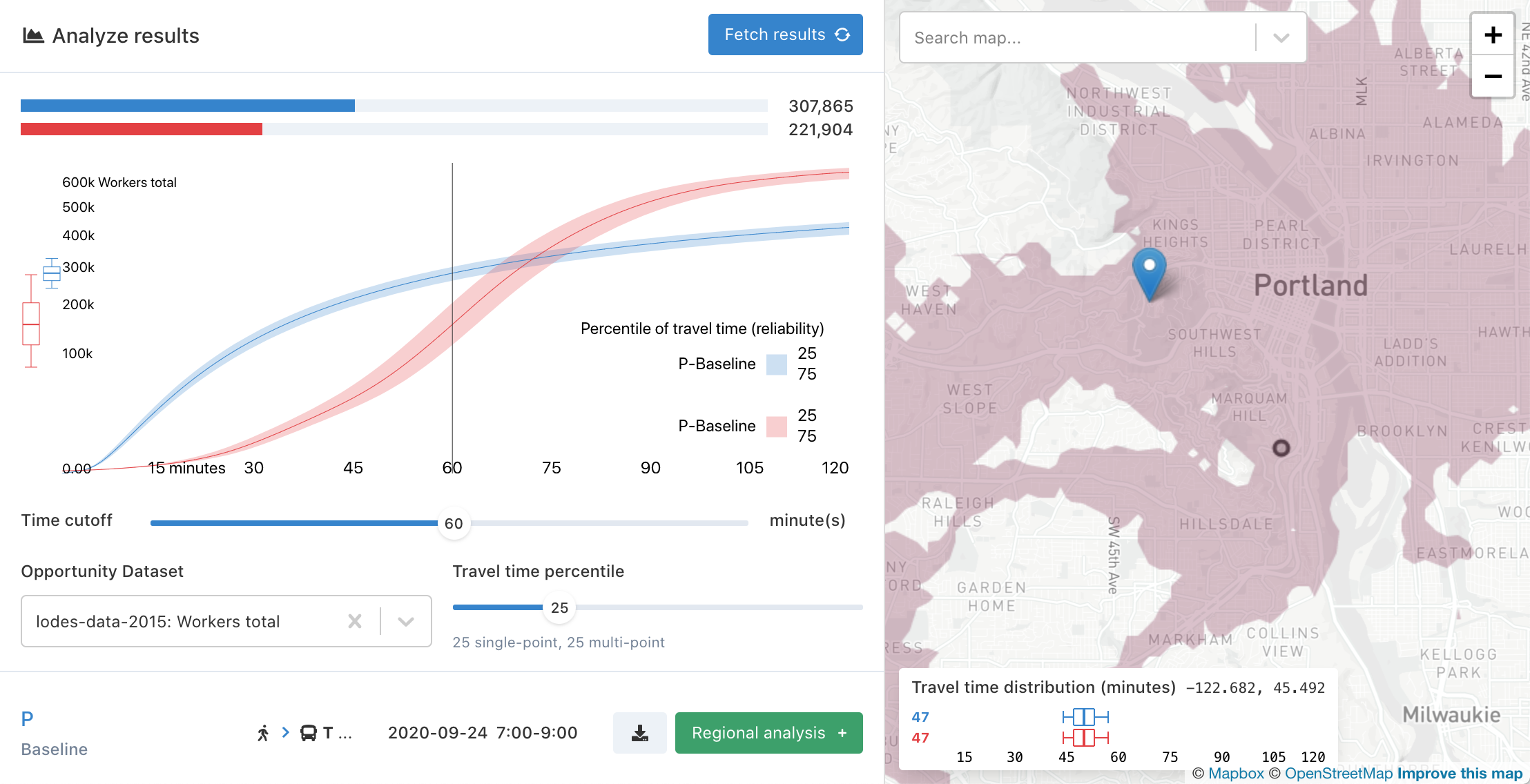 Accessibility with decay function applied